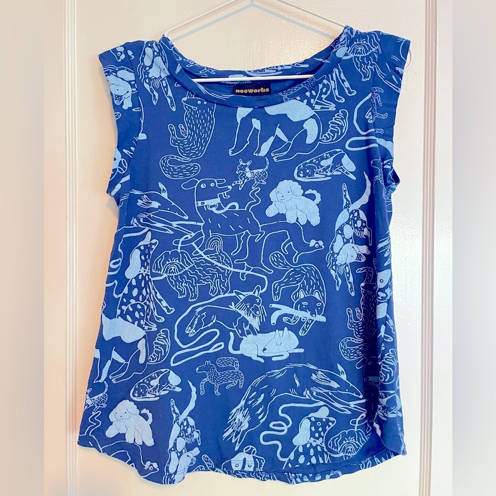 Nooworks Dogs Muscle Tee Blue Size Medium